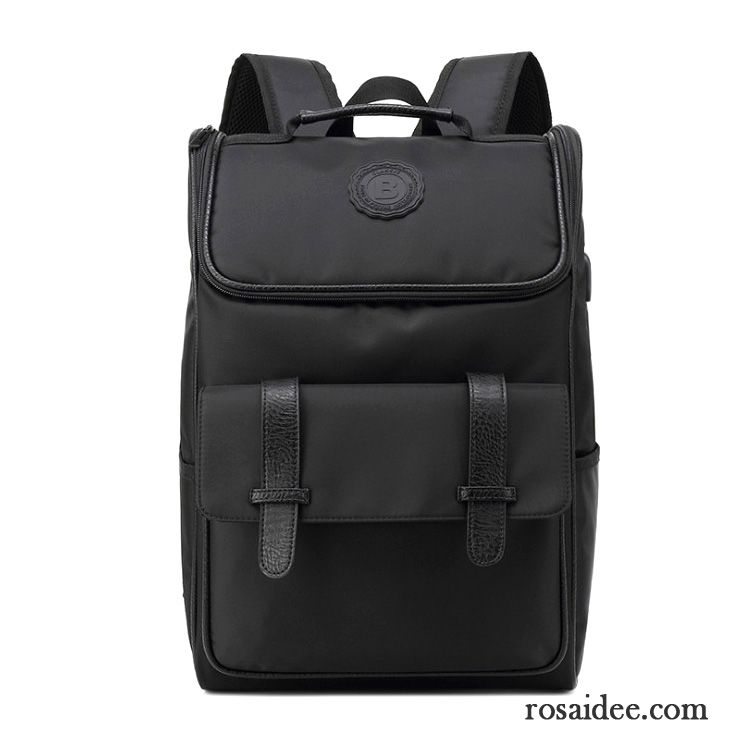 Rucksäcke Herren Laptoptasche Schulranzen Reise Freizeit Schüler Nylon Schwarz