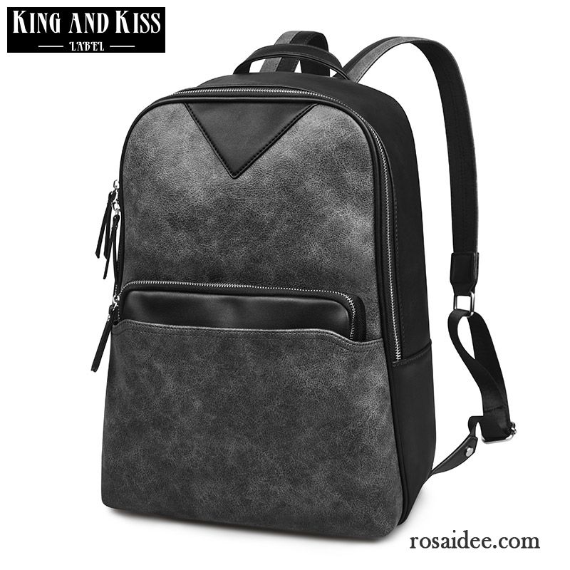 Rucksäcke Herren Persönlichkeit Rucksack Einfach Schulranzen Trend Mode Schwarz