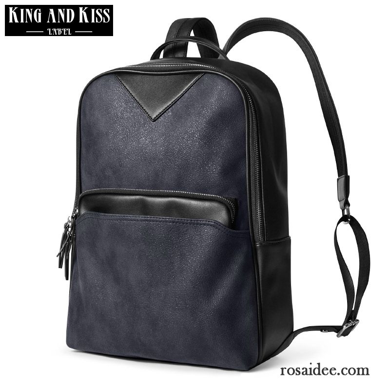 Rucksäcke Herren Persönlichkeit Rucksack Einfach Schulranzen Trend Mode Schwarz