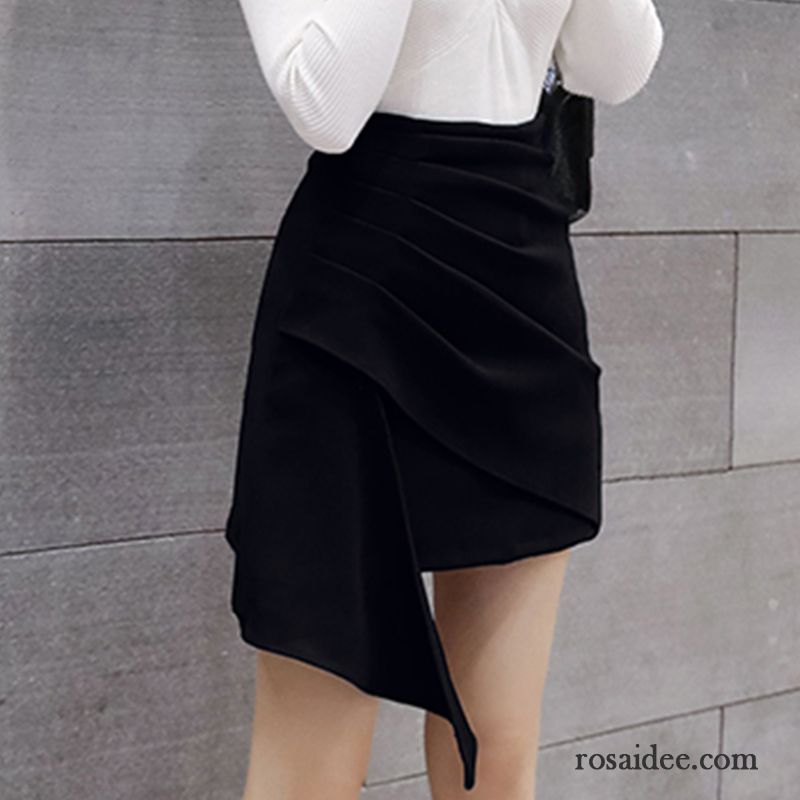 Röcke Damen Unregelmäßig Entwurf Neu Hohe Taille Mode Volants Beige
