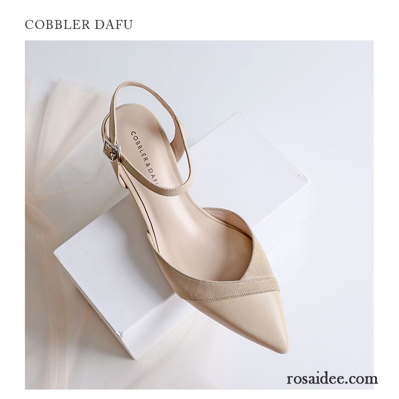 Sandalen Damen Dick Sommer Allgleiches Mode Spitze Neue Beige Farbe