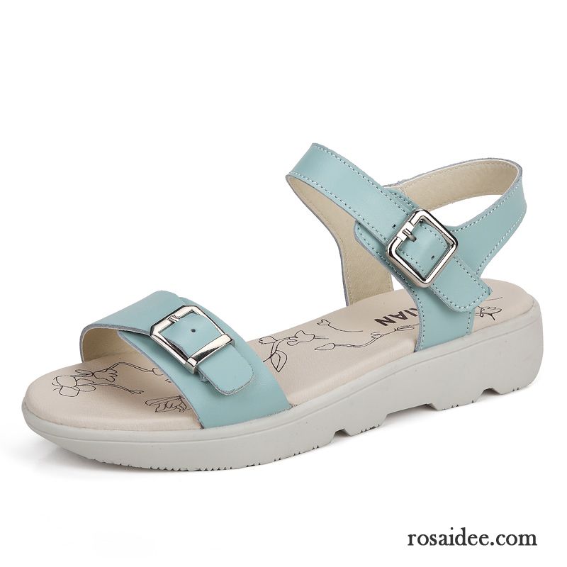 Sandalen Damen Elegant Flache Weiche Sohle Schüler Sandalen Rutschsicher Sommer Casual Damen Schuhe Echtleder Günstig