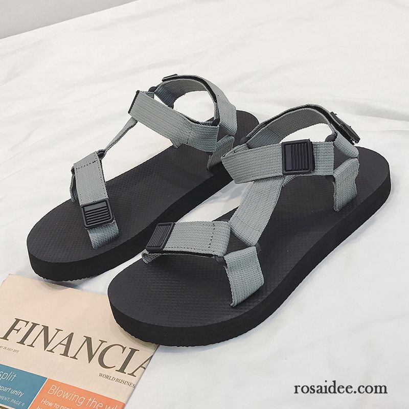 Sandalen Damen Lovers Schuhe Schüler Neue Sommer Flache Sandfarben Grau