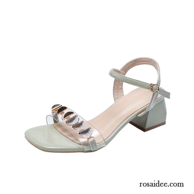 Sandalen Damen Mode Schuhe Sommer Dick Allgleiches Neue Beige Rot