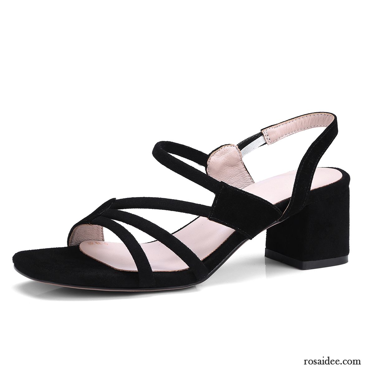 Sandalen Damen Neue Dick Pumps Echtleder Sommer Hohl Blau