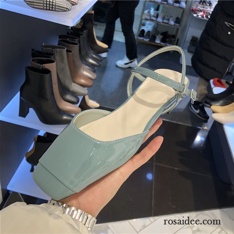 Sandalen Damen Schuhe Vierkantkopf Süß Feder Mode Neue Rot