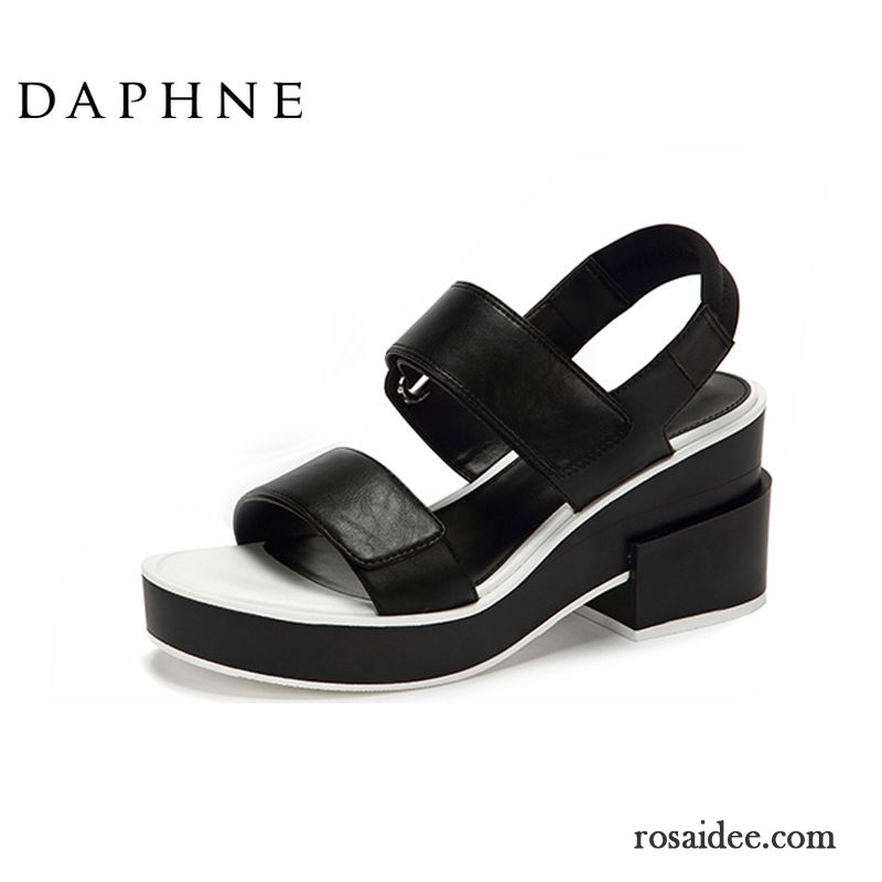 Sandalen Damen Wasserdichte Plattform Dicke Sohle Sommer Hochhackigen Mode Weiß Schwarz