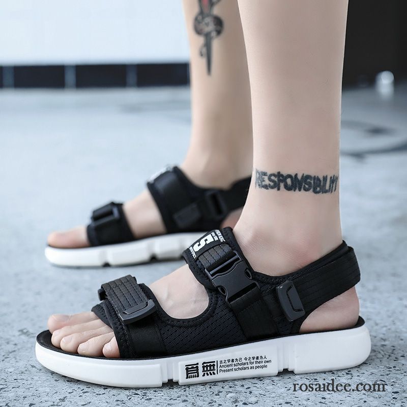 Sandalen Herren Allgleiches Schüler Weiche Sohle Rutschsicher Casual Schuhe Sandfarben