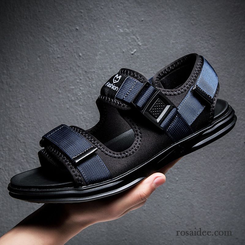 Sandalen Herren Casual Schüler Trend Weiche Sohle Schuhe Sommer Sandfarben Blau Schwarz