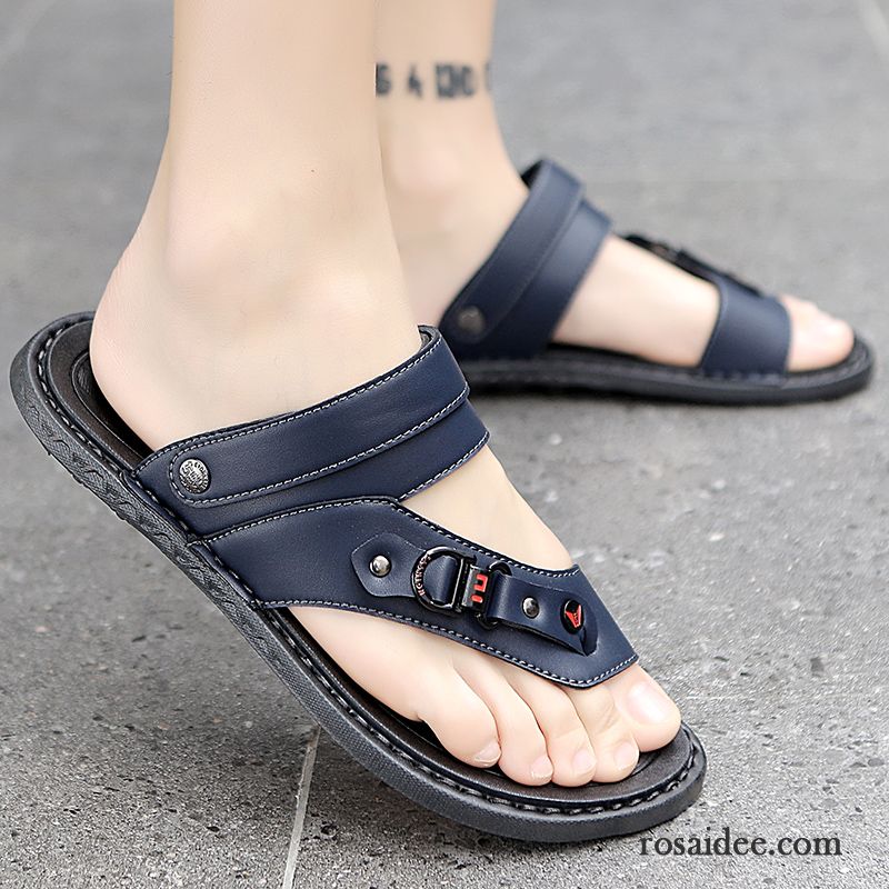 Sandalen Herren Casual Sommer Hausschuhe Trend Rutschsicher Sandfarben Schwarz