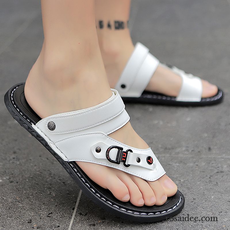 Sandalen Herren Casual Sommer Hausschuhe Trend Rutschsicher Sandfarben Schwarz