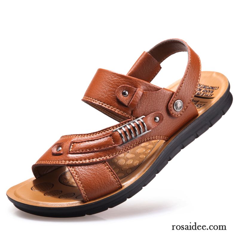 Sandalen Herren Casual Trend Tragen Rutschsicher Schuhe Sommer Sandfarben Braun