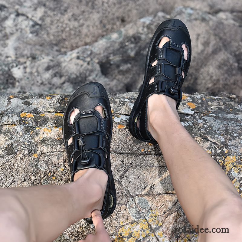 Sandalen Herren Draussen Sommer Trend Rutschsicher Atmungsaktiv Schuhe Braun