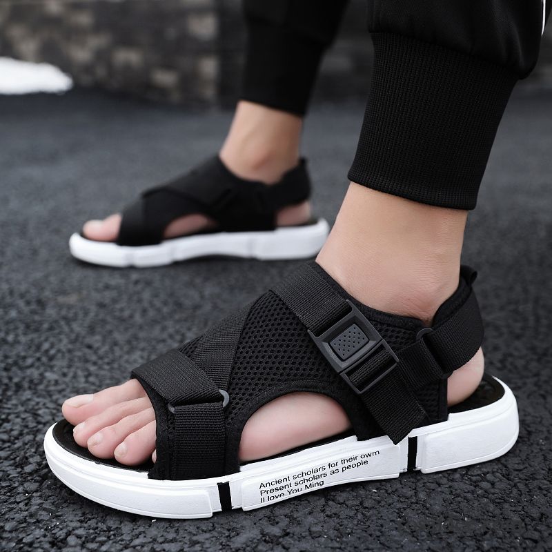 Sandalen Herren Hausschuhe Rutschsicher Mode Sommer Neue Casual Sandfarben Weiß Schwarz