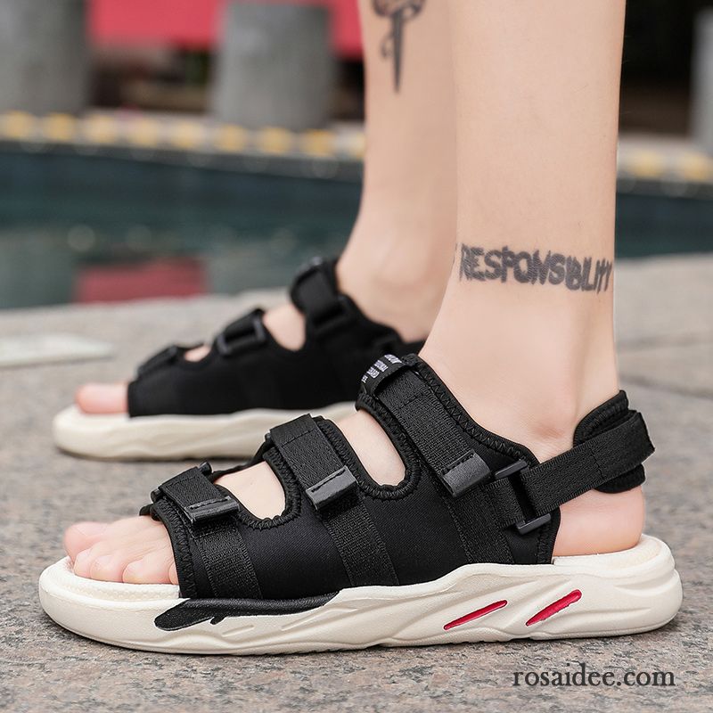 Sandalen Herren Hausschuhe Rutschsicher Mode Sommer Neue Casual Sandfarben Weiß Schwarz