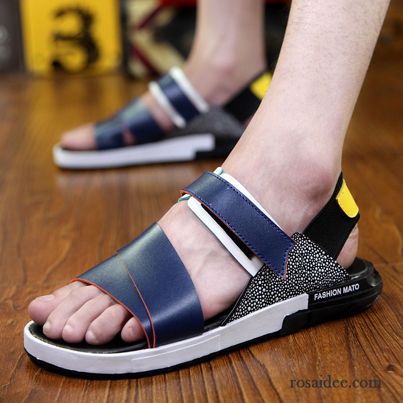 Sandalen Herren Leder Braun Herren Casual Rutschsicher Sandalen Pantolette Rom Luftkissen Schuhe Sommer Strand Atmungsaktiv Trend Günstig