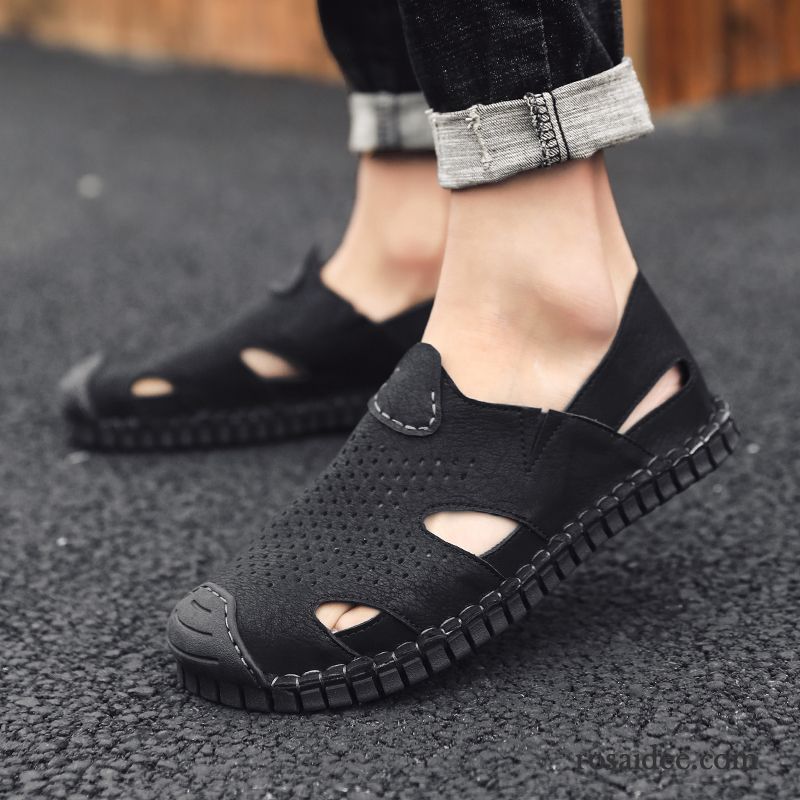 Sandalen Herren Neue Schuhe Pantolette Hausschuhe Trend Sommer Sandfarben Schwarz