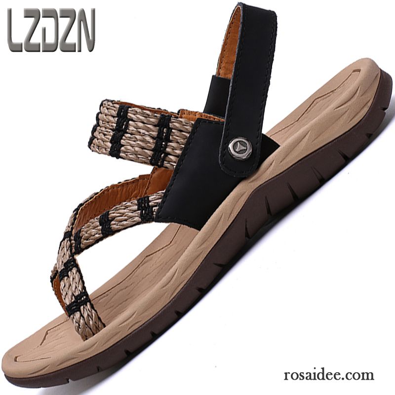 Sandalen Herren Neue Waten Weiche Sohle Sommer Rutschsicher Pantolette Braun