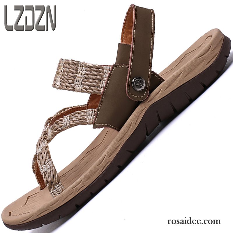 Sandalen Herren Neue Waten Weiche Sohle Sommer Rutschsicher Pantolette Braun