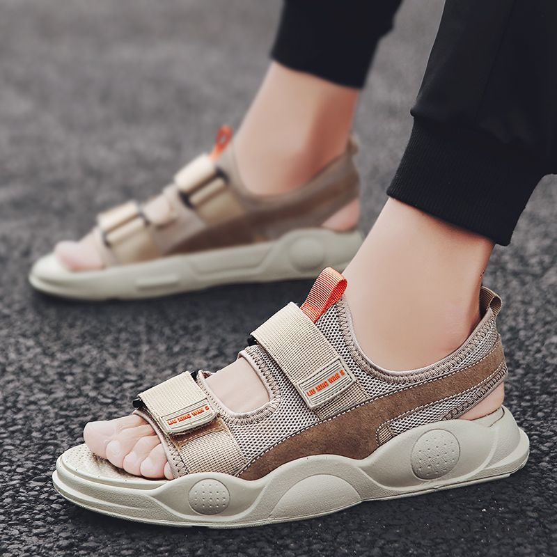 Sandalen Herren Rom Casual Trend Neue Atmungsaktiv Sommer Sandfarben Grau