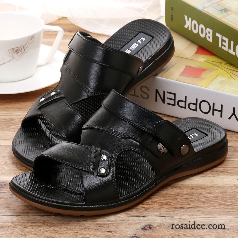 Sandalen Herren Rutschsicher Sommer Draussen Weiche Sohle Mode Jugend Sandfarben Braun