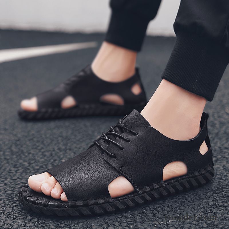 Sandalen Herren Rutschsicher Trend Mode Neue Sommer Persönlichkeit Sandfarben Schwarz