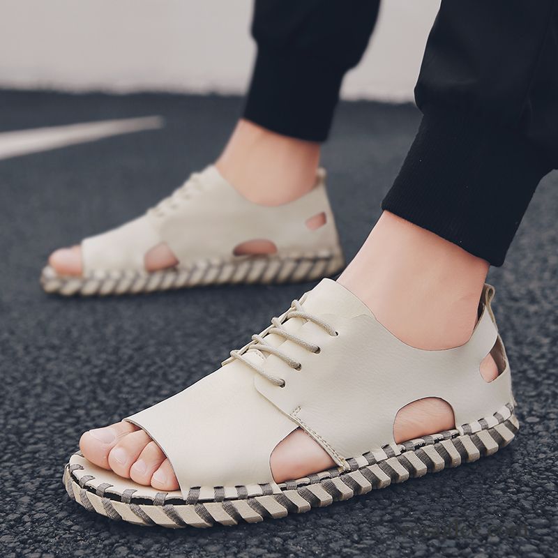 Sandalen Herren Rutschsicher Trend Mode Neue Sommer Persönlichkeit Sandfarben Schwarz