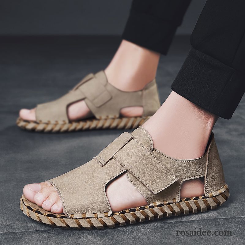 Sandalen Herren Rutschsicher Trend Mode Neue Sommer Persönlichkeit Sandfarben Schwarz