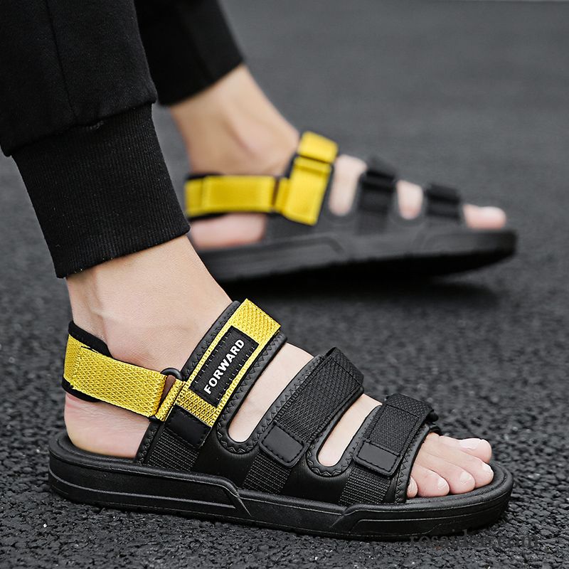 Sandalen Herren Schuhe Allgleiches Persönlichkeit Hausschuhe Trend Mode Sandfarben Schwarz Rot