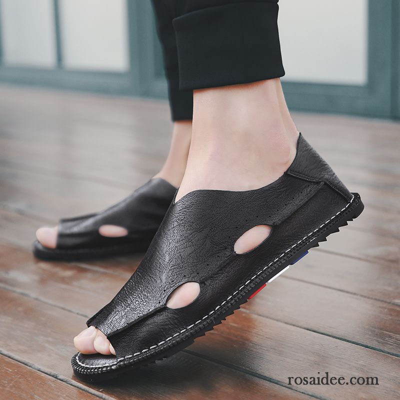 Sandalen Herren Schuhe Casual Atmungsaktiv Persönlichkeit Trend Weiche Sohle Grün Sandfarben