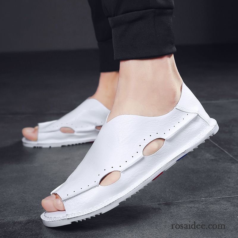 Sandalen Herren Schuhe Casual Atmungsaktiv Persönlichkeit Trend Weiche Sohle Grün Sandfarben