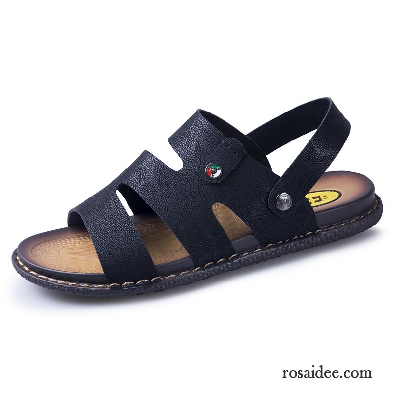 Sandalen Herren Sommer Schuhe Casual Gemütlich Hausschuhe Atmungsaktiv Sandfarben Braun