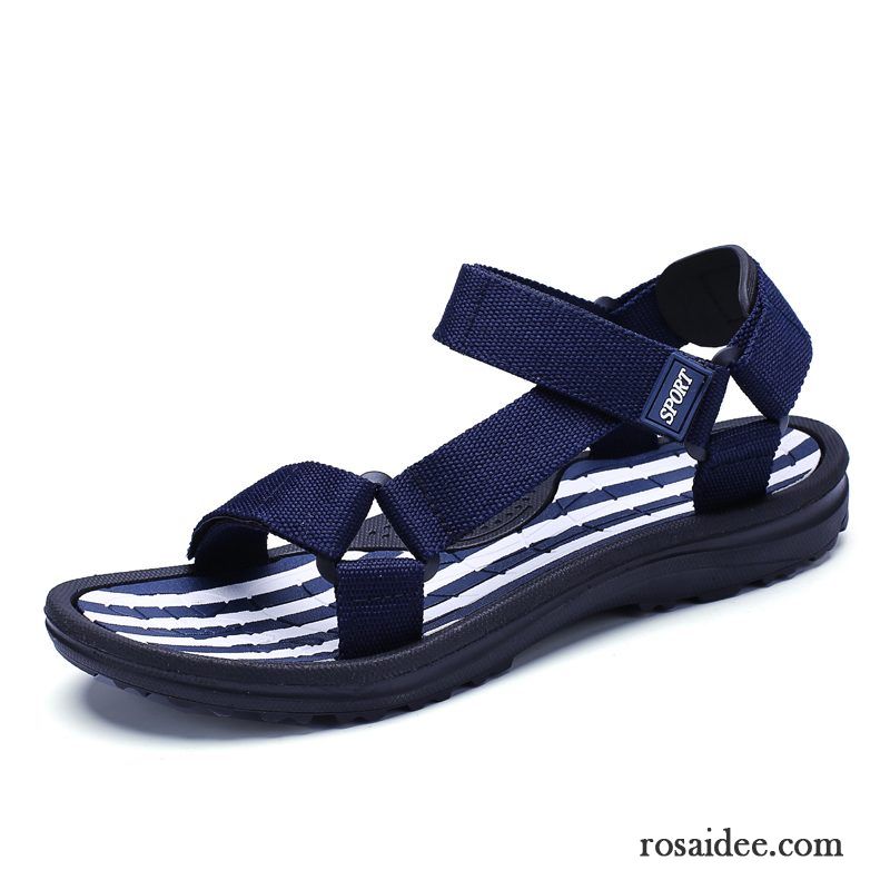 Sandalen Herren Sommer Schuhe Casual Teenager Sandfarben Blau