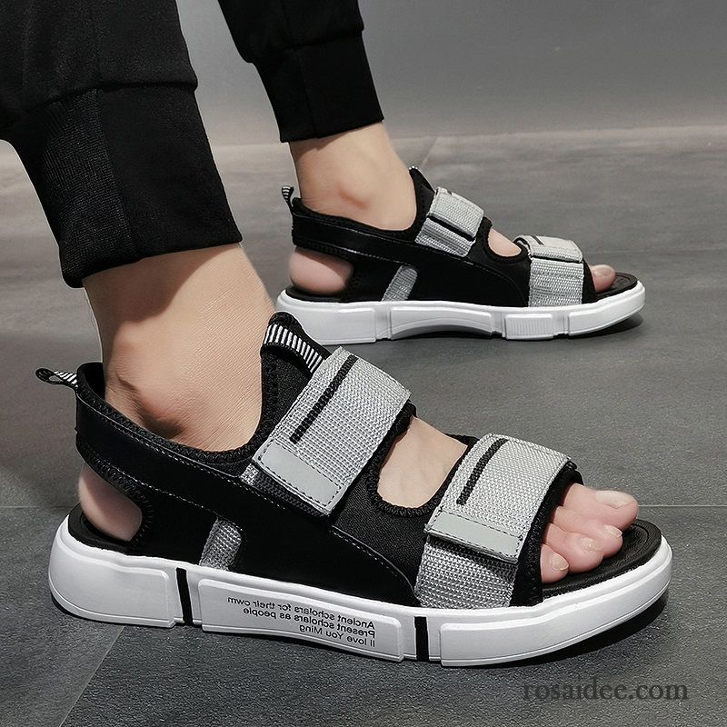 Sandalen Herren Sommer Weiche Sohle Trend Casual Schuhe Neue Sandfarben Schwarz