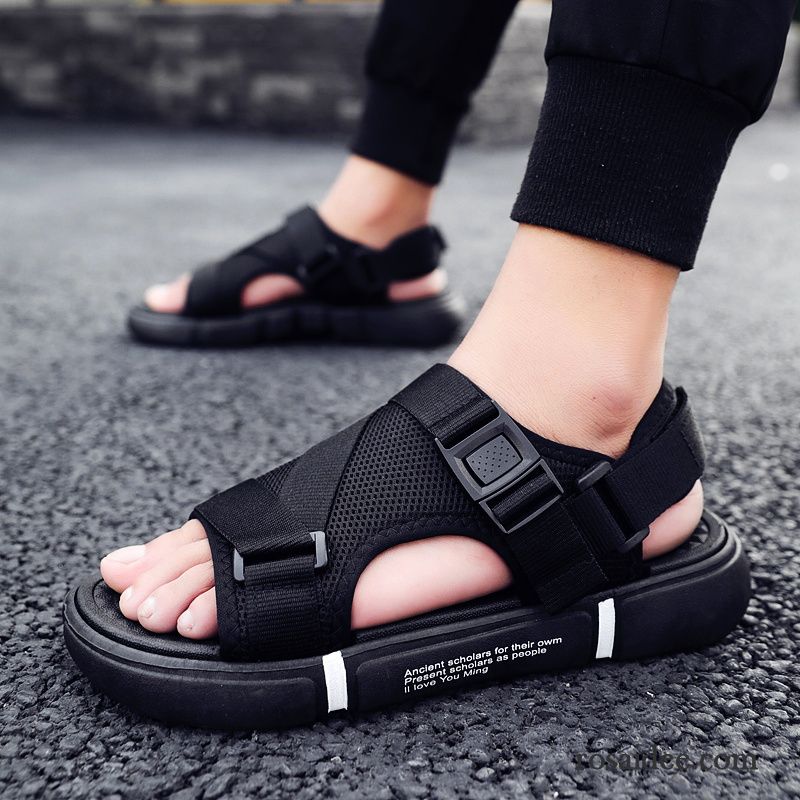 Sandalen Herren Trend Neue Casual Pantolette Sommer Sandfarben Blau