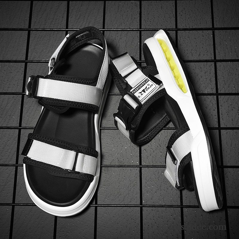 Sandalen Herren Trend Neue Schuhe Sommer Atmungsaktiv Casual Sandfarben Weiß