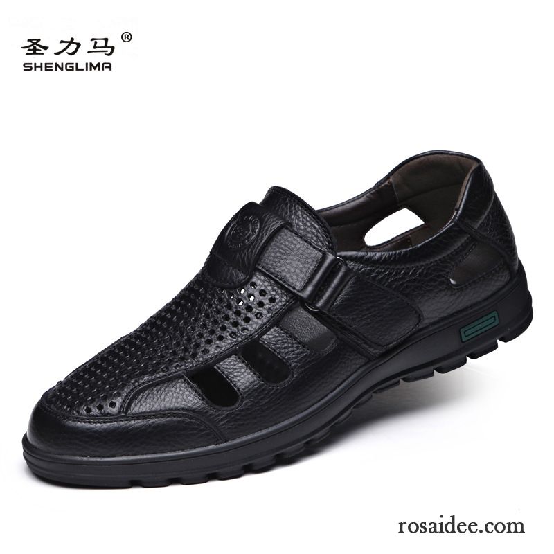 Sandalen Sale Herren Leder Casual Hohl Schuhe Atmungsaktiv Herren Sandalen Günstig