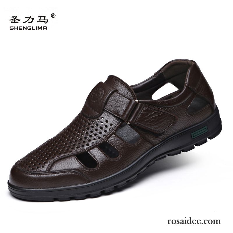 Sandalen Sale Herren Leder Casual Hohl Schuhe Atmungsaktiv Herren Sandalen Günstig