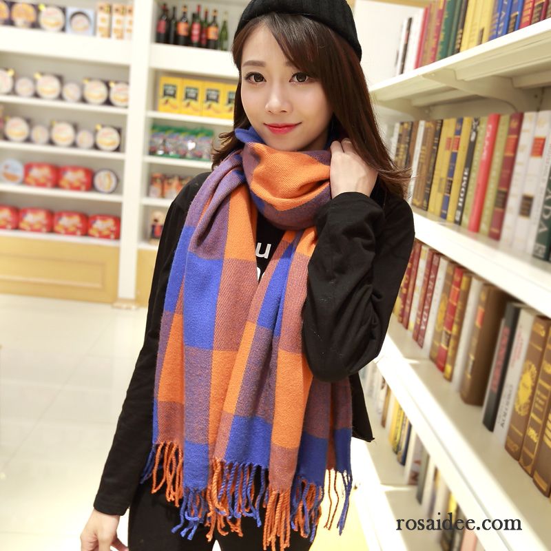 Schal Damen All Match Dicke Warm Halten Lätzchen Neu Stricken Purpur Lila