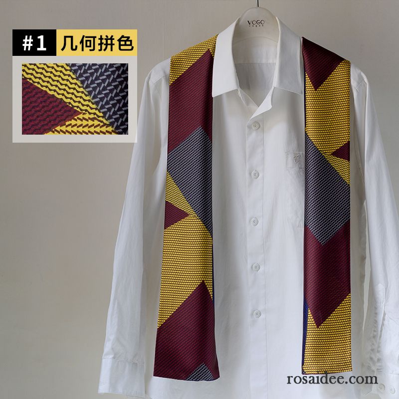 Schal Herren Hemd Herbst Mini Lang Schals Schmale Bordeauxrot