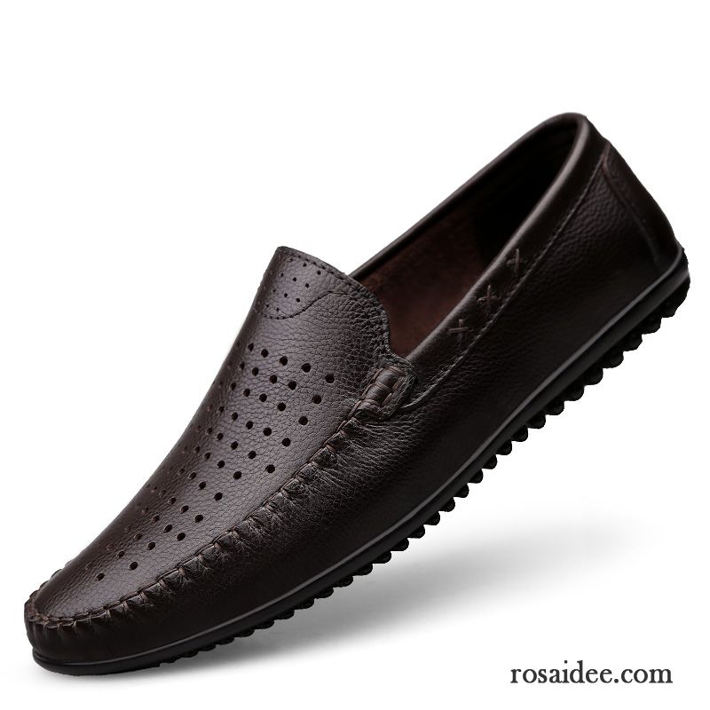 Schnürschuhe Braun Herren Casual Schuhe Weiche Sohle Slip-on Echtleder Geschäft Herren Herbst Schwarz Lederschue Atmungsaktiv Kaufen