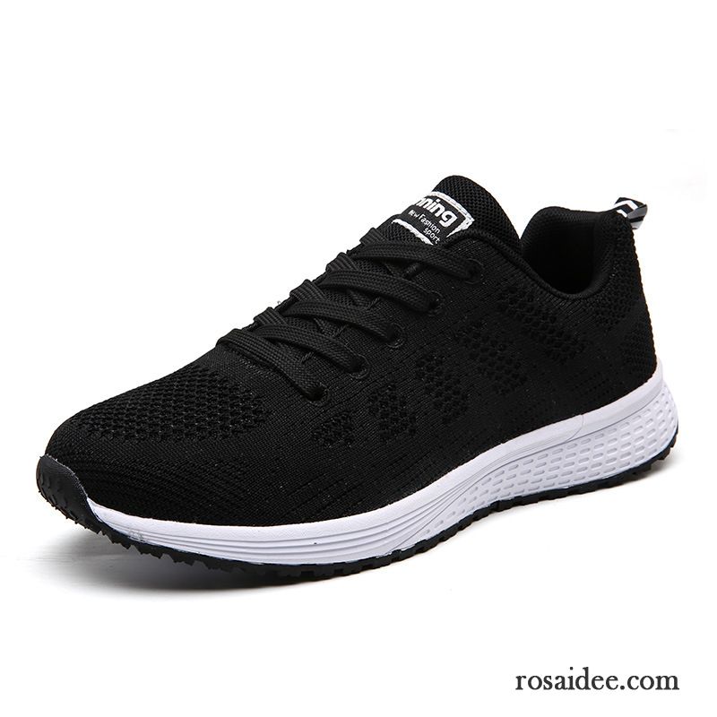 Schnürschuhe Damen Grau Licht Casual Sportschuhe Atmungsaktiv Schüler Schnürung Allgleiches Damen Laufschuhe Flache Herbst Fliegende Weberei Kaufen