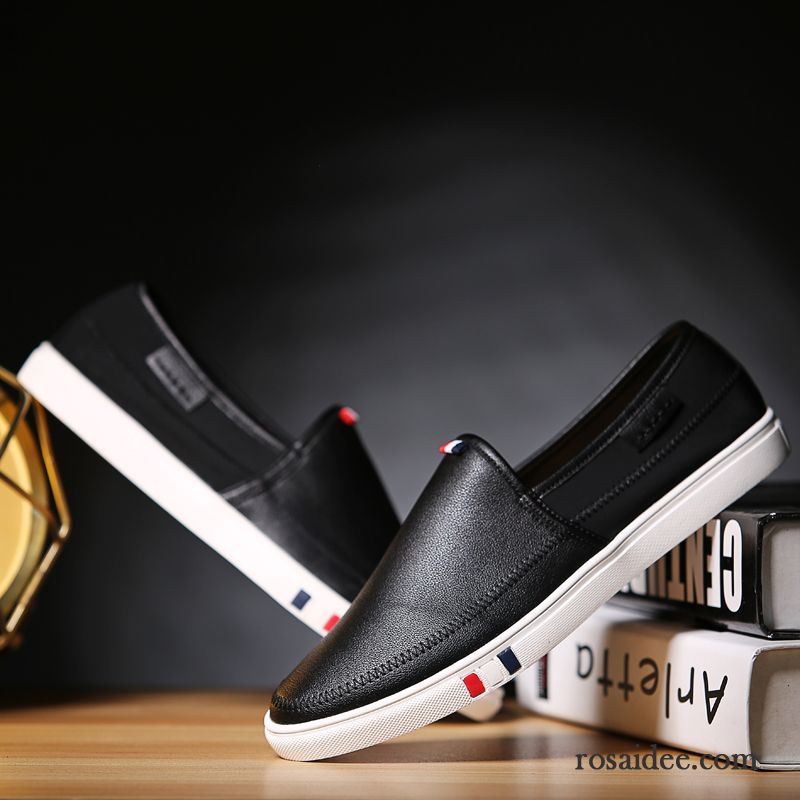 Schnürschuhe Herren Leder Schuhe Jugend Slip-on Lederschue Herren Skaterschuhe Trend Halbschuhe Faul Mode Casual Günstig