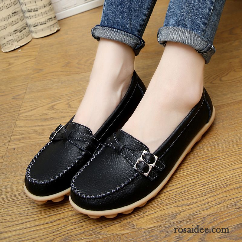Schuhe Altrosa Damenschuhe Herbst Flache Damen Halbschuhe Casual Winter Große Größe Echtleder Schnürschuhe Weiß