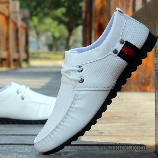 Schuhe Günstig Kaufen Weiß Atmungsaktiv Sommer Neue Herren Schwarz Feder Jugend Casual Lederschue Trend Schuhe Verkaufen