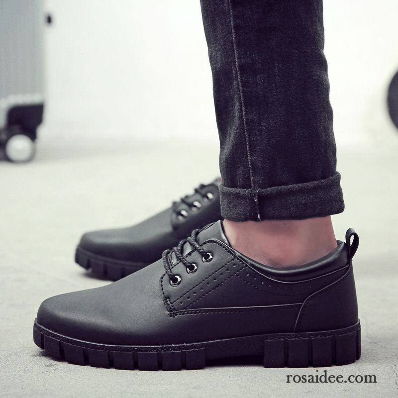 Schuhe Herren Elegant Herren Dicke Sohle Schuhe Schnürung Trend Herbst Jugend England Erhöht Runde Zehe Casual Lederschue Neue Verkaufen