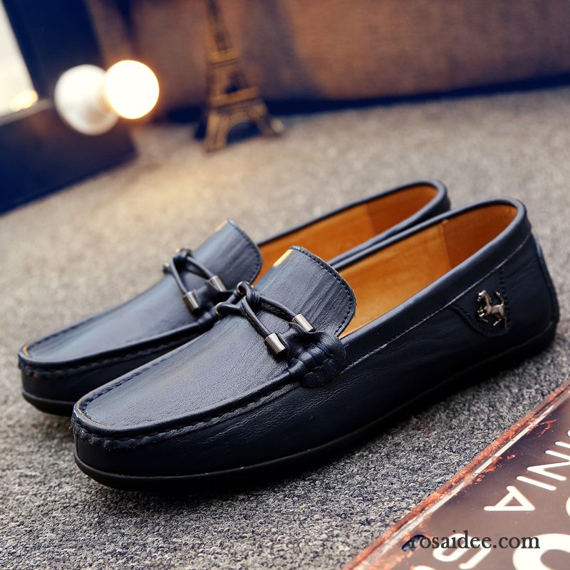 Schuhe Herren Online Weiche Sohle Slip-on Lederschue Faul Feder Herren Echtleder Schuhe Casual Neue