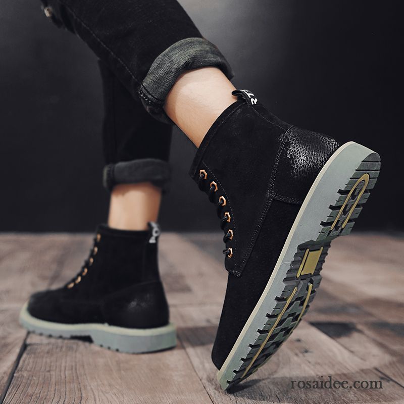 Schuhe Herren Sommer Neue Allgleiches Kurze Stiefel Sommer Herren Gelb England Trend Retro Echtleder Hohe Martin Stiehlt Günstig