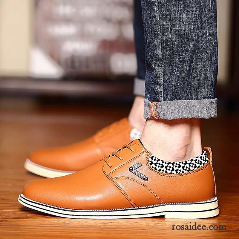 Schuhe Leder Herren Geschäft Casual Trend Atmungsaktiv Teenager Herbst Erhöht England Schuhe Herren Lederschue Günstig