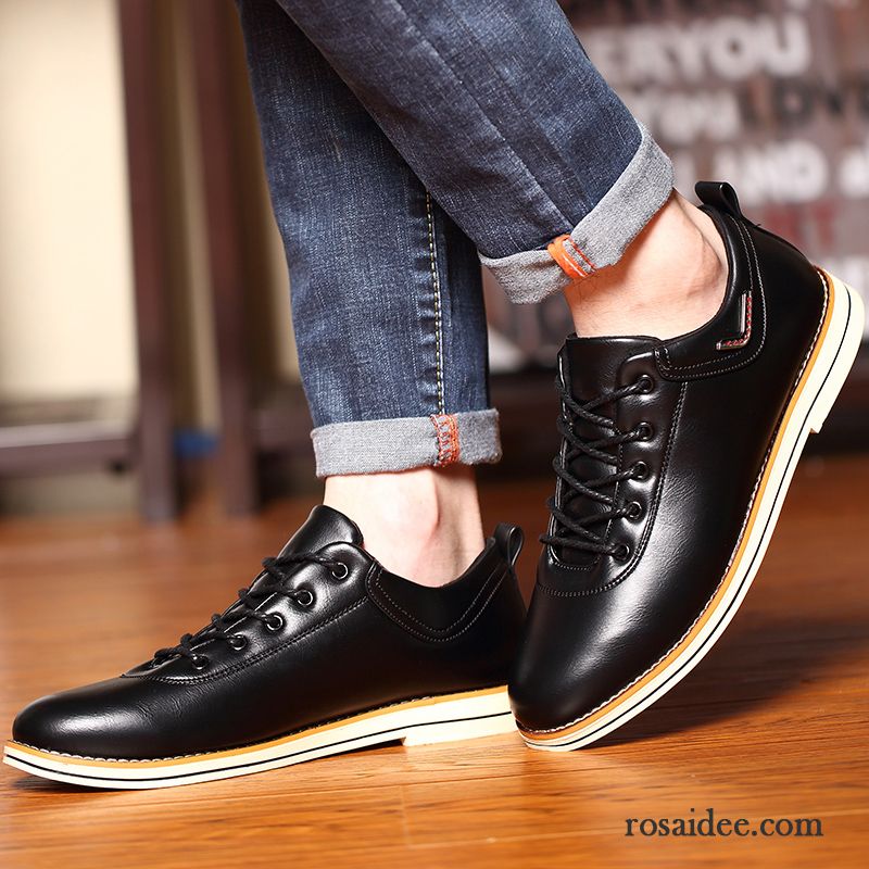 Schuhe Leder Herren Geschäft Casual Trend Atmungsaktiv Teenager Herbst Erhöht England Schuhe Herren Lederschue Günstig